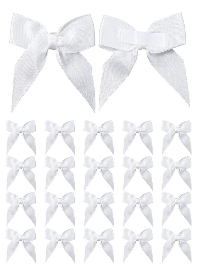 Larrel 20PCS Self-Adhesive Gift Wrap Bows, White Bows for Gift Wrapping, Soft Satin Ribbon Bow, Premade Craft Bowknot for Christmas, Wedding, Birthday, Bridal Shower, Baby Shower, Party Favors Decorations - Image 1